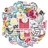 35pcs Patriotic Volleyball Stickers Cartoon Patriotism  Stickers Stationery Stickers For  Laptop Luggage Scrapbook DIY