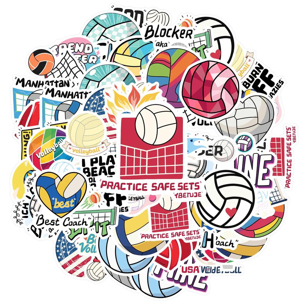 35pcs Patriotic Volleyball Stickers Cartoon Patriotism  Stickers Stationery Stickers For  Laptop Luggage Scrapbook DIY