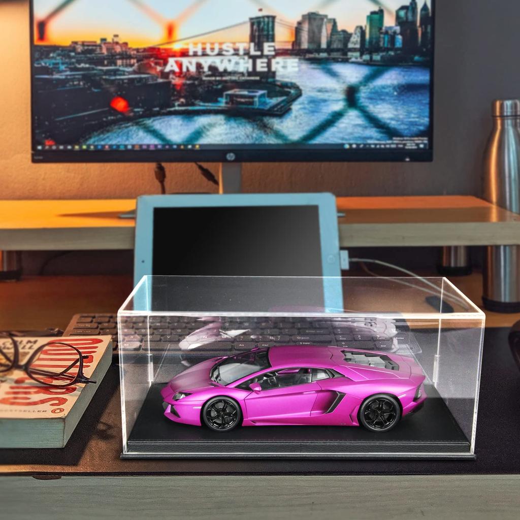 PAUDI MODEL Acrylic Display Case for Figures and Collectibles (32.5 x 16.5 x 13.5 cm, Black)