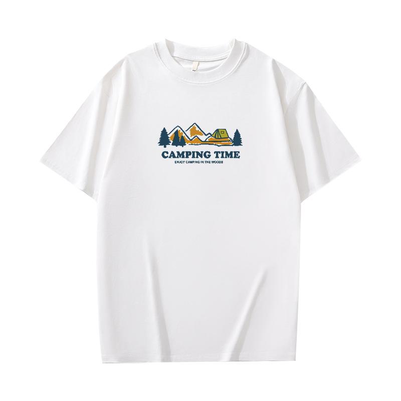 Simple T-shirt Men's print Summer Trendy Printed Cotton Short Sleeved Loose Trendy Breathable T-shirts