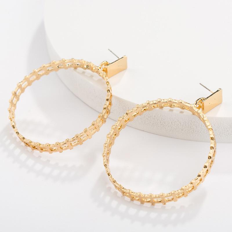 Plated Gold Stylish Geometric Earrings Trendy Street Style Jewelry Musthave