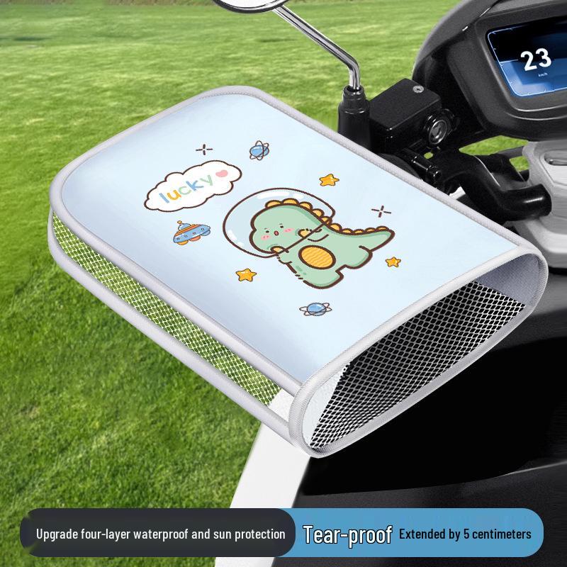 Summer Sun Protection Breathable Electric Scooter Motorcycle Gloves: Wind & Rainproof Handlebar Covers