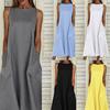 Women's Summer Maxi Dress Sleeveless Long Dress Loose Beach Shirt Dress Sundress