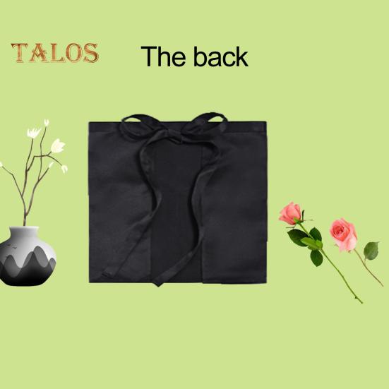 Waiter Apron with Long Straps Widely Used Non-Fading Practical Waiter Waitress Waist Apron with Pockets Kitchen Supplies