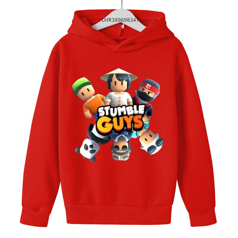 Stumble Guys Autumn Winter Sweatshirt Tops Hoodie Children's Hoodie Clothing Suitable for 3-12 Years Boys Girls Hood Outerwear