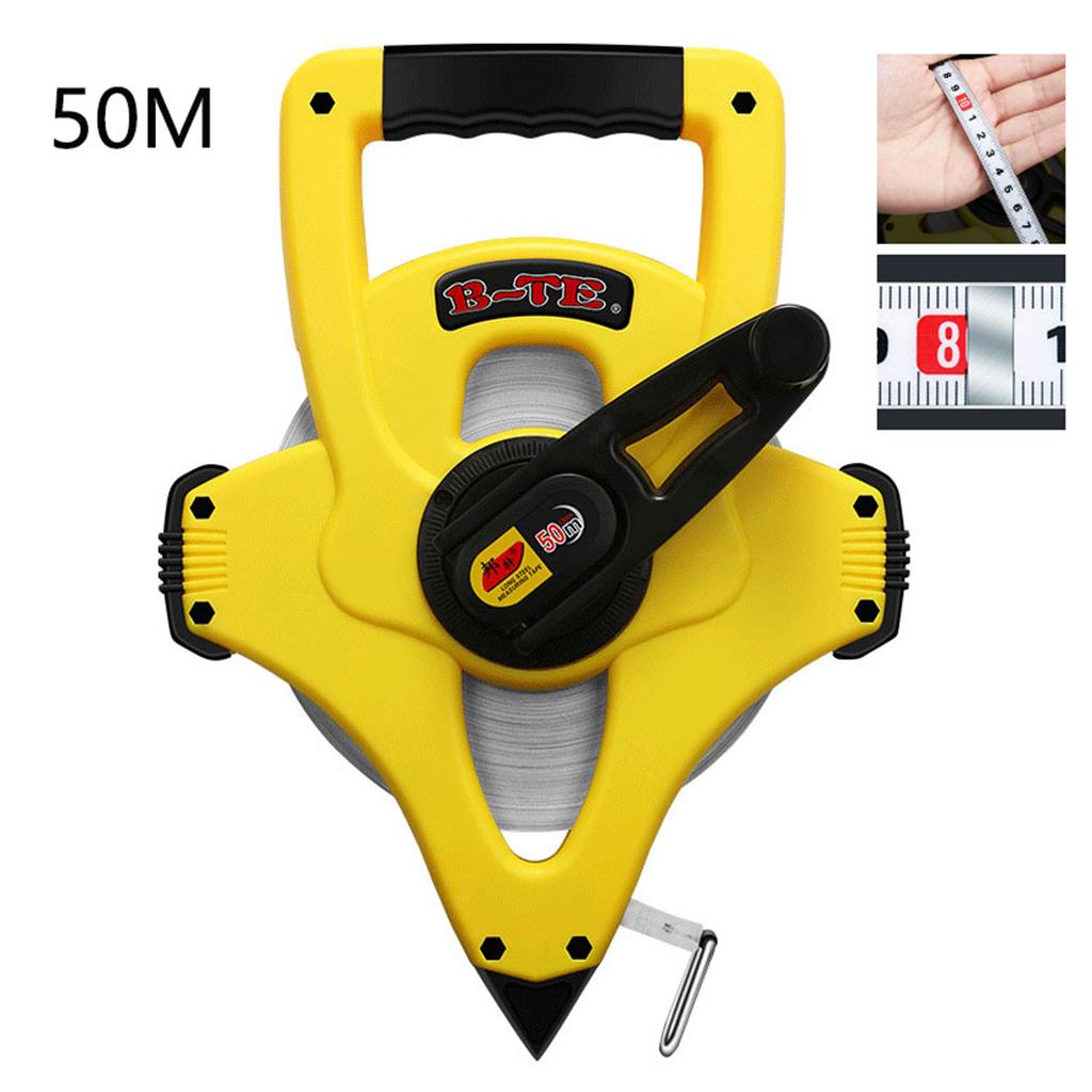 Measuring Tape Open Reel Portable Fiber/Steel Tape Measure Measuring Tape Tool Waterproof Tape 4X Returning