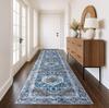 Vintage Persian Runner Rug, Non-Slip Hallway Carpet,Traditional Oriental Pattern Long Floor Mat for Entryway  Home Decor