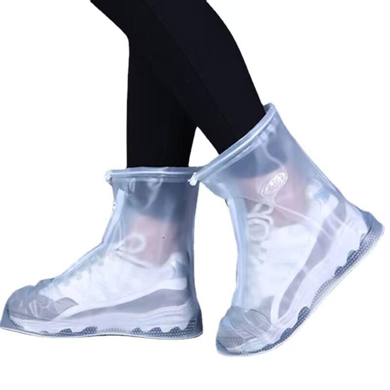 Unisex PVC Waterproof High-Top Non-Slip Shoe Covers for Travel
