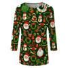 Women's Casual Christmas Print Three-Quarter Sleeve Neck Top