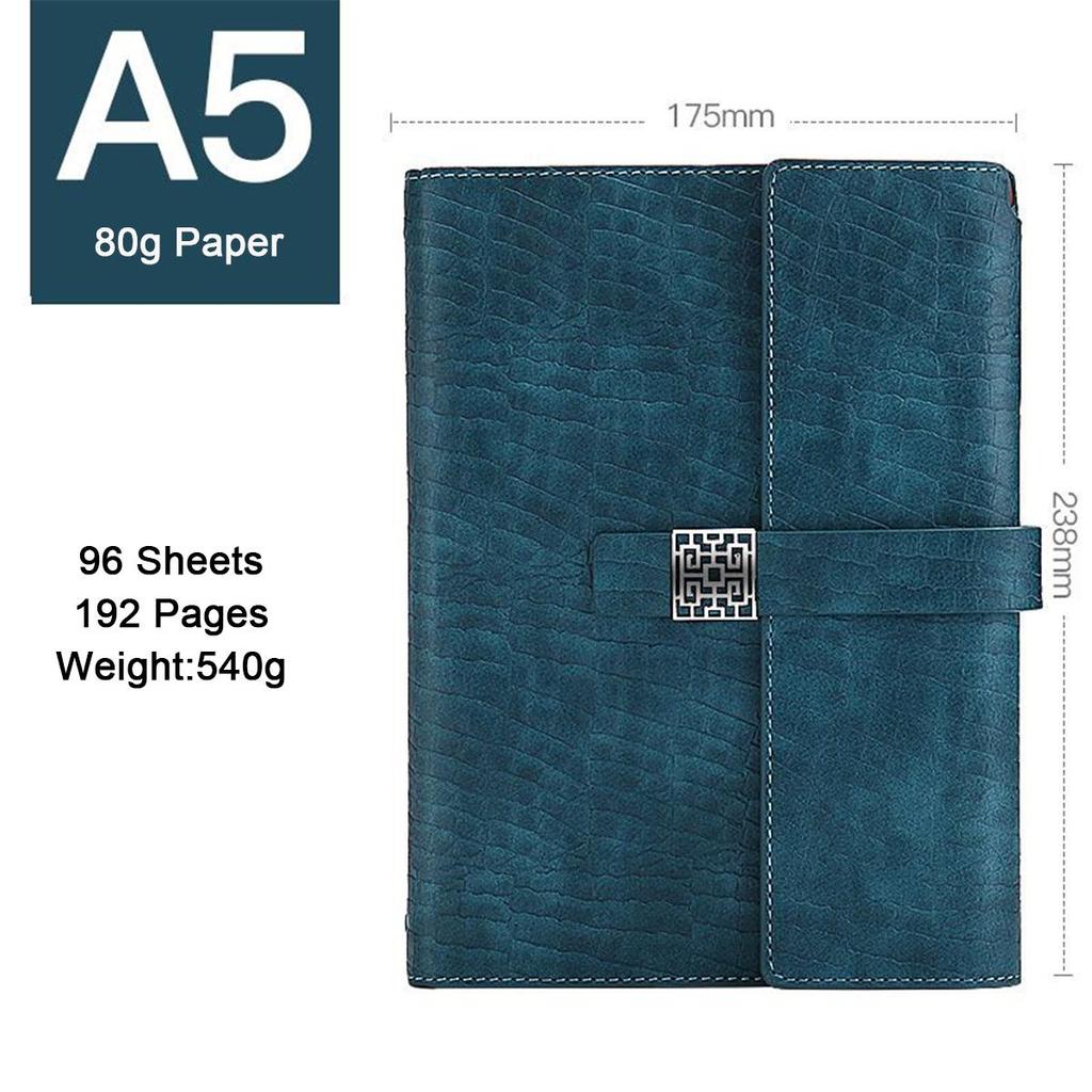 Leder A5 Schnalle Studenten-Fachnotizbuch, Business Loseblatt-Notizblock, Tagebuch, Arbeitsbesprechungs-Protokollbuch, Reisetagebuch, austauschbare Innenseiten