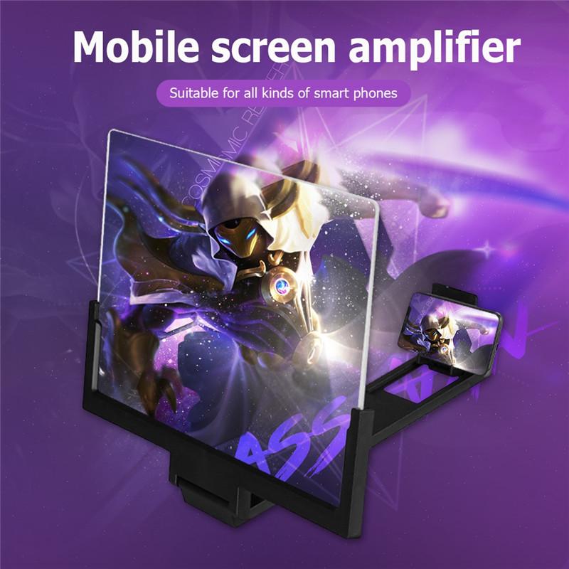 8.2/14 Inch Mobile Phone Screen Amplifier Magnifying Glass Foldable Phone Bracket 3D Video Screen Amplifier Folding Enlarged Expander Stand