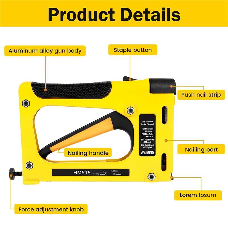 A84X-Nailing Equipment For Woodworking Furniture Heavy Duty Construction Picture Frame Staple Metal Hand Tool