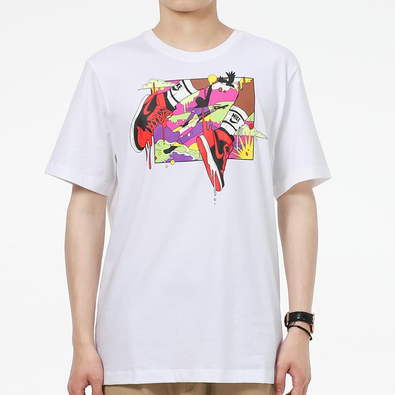 Air Jordan Running Training Casual Round Neck Cartoon Print Short Sleeve T-Shirt Men Tops White DO1927-100