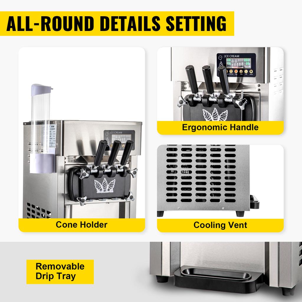 NOWA Komercyjna Maszyna do Lodów Soft Serve Na Sprzedaż smażony roll domowa maszyna do lodów instant 220V Stal nierdzewna