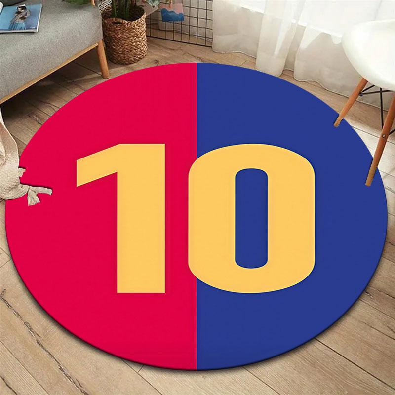 Lionel Messi Round Area Rug,Carpet Rug for Living Room Bedroom Sofa Playroom Decor,Non-slip Floor Mat