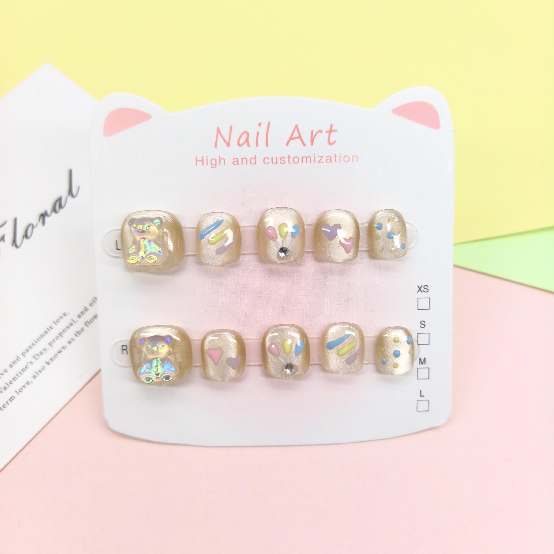 Handcrafted Wearable Cat Eye Cartoon Nail Art Stickers for Kids Aged 3-12 L (7-12 Years)