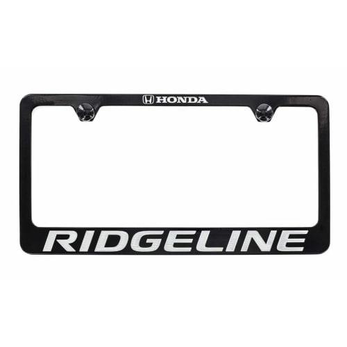 Honda Ridgeline Black Coating Zinc Bottom Engraved License Plate Frame Holder 4 Holes