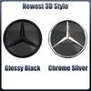 Car Sticker For Mercedes Benz Front Grill Mirror Emblem Glossy Black 3D Star Logo Fit For Mercedes Benz A C S SL CLA CLS GLA GLB