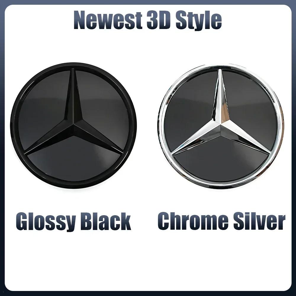 Car Sticker For Mercedes Benz Front Grill Mirror Emblem Glossy Black 3D Star Logo Fit For Mercedes Benz A C S SL CLA CLS GLA GLB