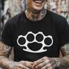 Punk T-shirt Brass Knuckles Shirt Graphic Hardcore Tee Alt Streetwear Style Gift For Him Her Mosh Pit Clothing Rock Rebel Look Statement Top