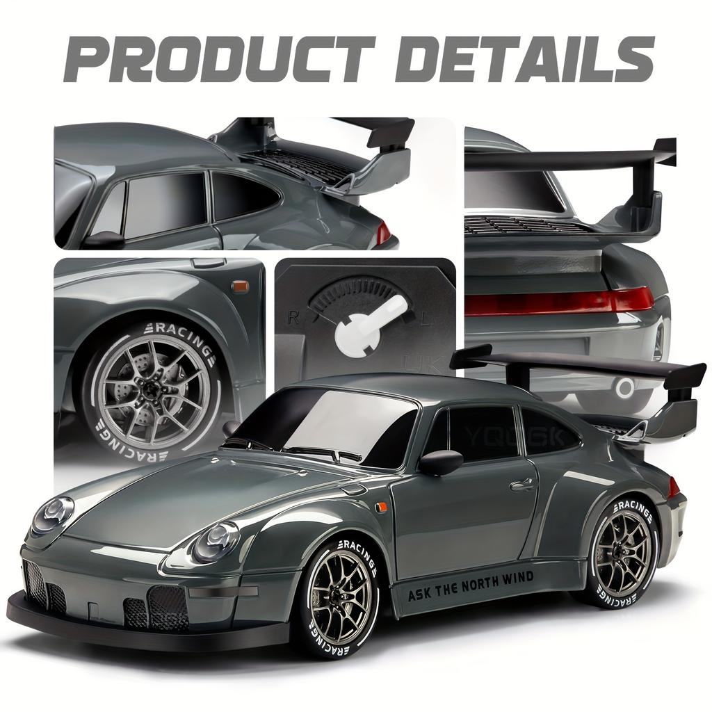 Remote Control , 1:24 Scale RC Drift , 2.4Ghz 4WD RC Toy with Lights, Tires, and Barricade Tool, Perfect Gift for Boys and Girls
