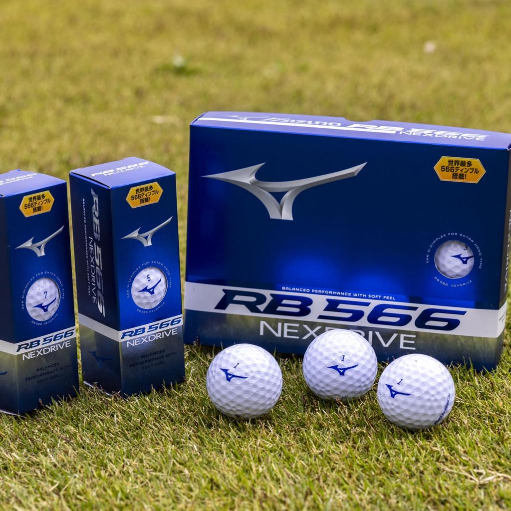MIZUNO RB 566 NexDrive Golf Most Compatible with All Head Soft Construction Ball World's Dimpled, Distance-Driven Ball, Speeds, Feel, 2-Piece