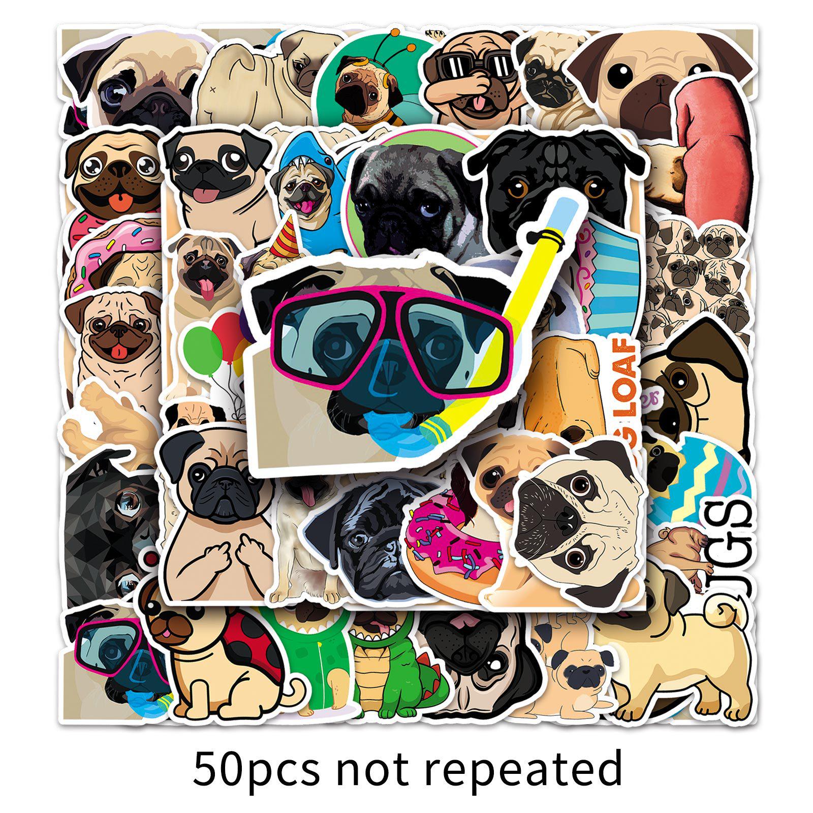 50 Pcs Myna Dog Cartoon Animal Stickers - Cute & Waterproof for DIY Phone Cases & Suitcases