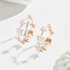 1 Pair Elegant Bohemian Butterfly Hoop Earrings for Women – Vintage Multi‑Colored Iron Crafted, Perfect for Daily Wear, Party & Holiday Gift