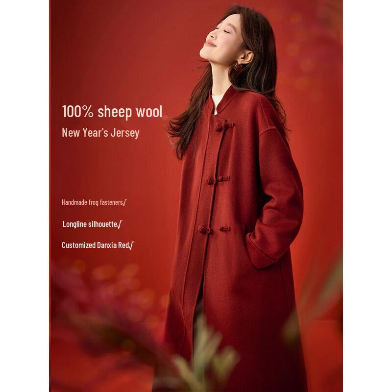 

Women s Retro New Chinese Style Wool Coat M