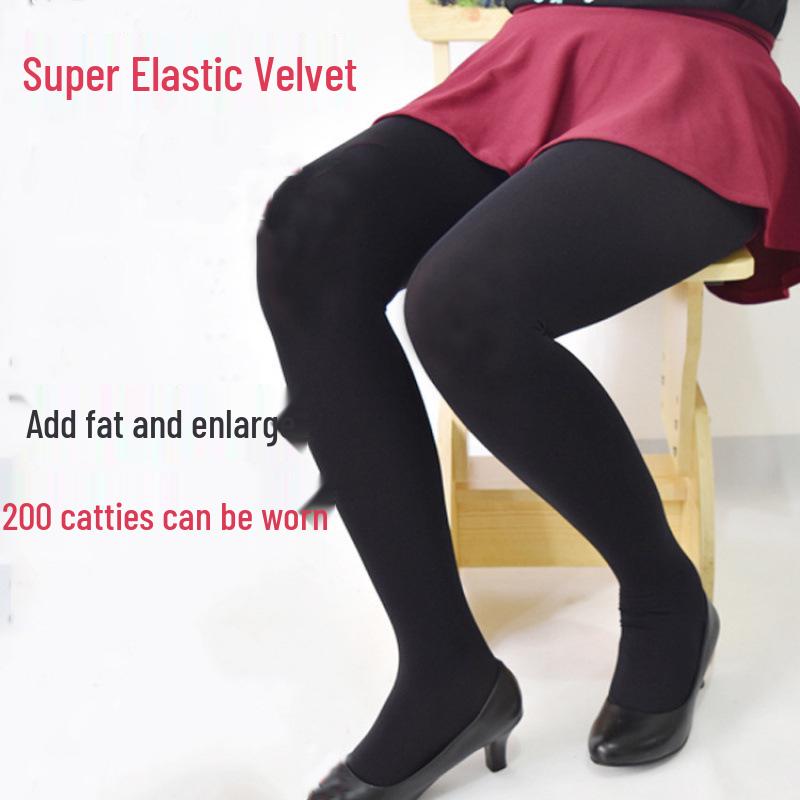 Plus Size 180D Velvet Stockings with Watermelon Crotch for Spring and Autumn