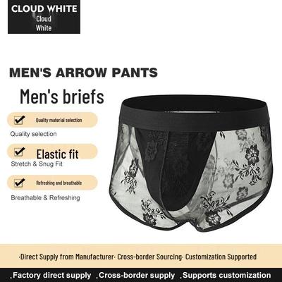 A Luo Men's High Elasticity Lace Mesh Sports Briefs - Comfortable Underwear for Boys.