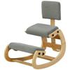 Ergonomic Kneeling Chair with Backrest, Corduroy Look, Grey