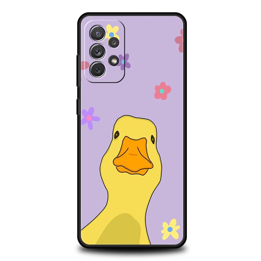 Cartoon Duck Phone Case For Samsung Galaxy A17 A07 A55 A35 A25 A15 A05 A33 5G A31 A23 A21s A13 A41 A73 A53 A51 A71 A03 S10 Cover