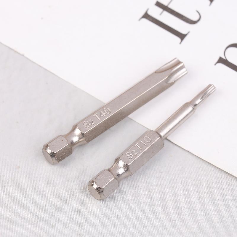 7 Pcs S2 Magnetic Star Screw Driver 5 Point Screwdriver Bits 50Mm 1/4" Hex Shank T10 T15 T20 T25 T27 T30 T40