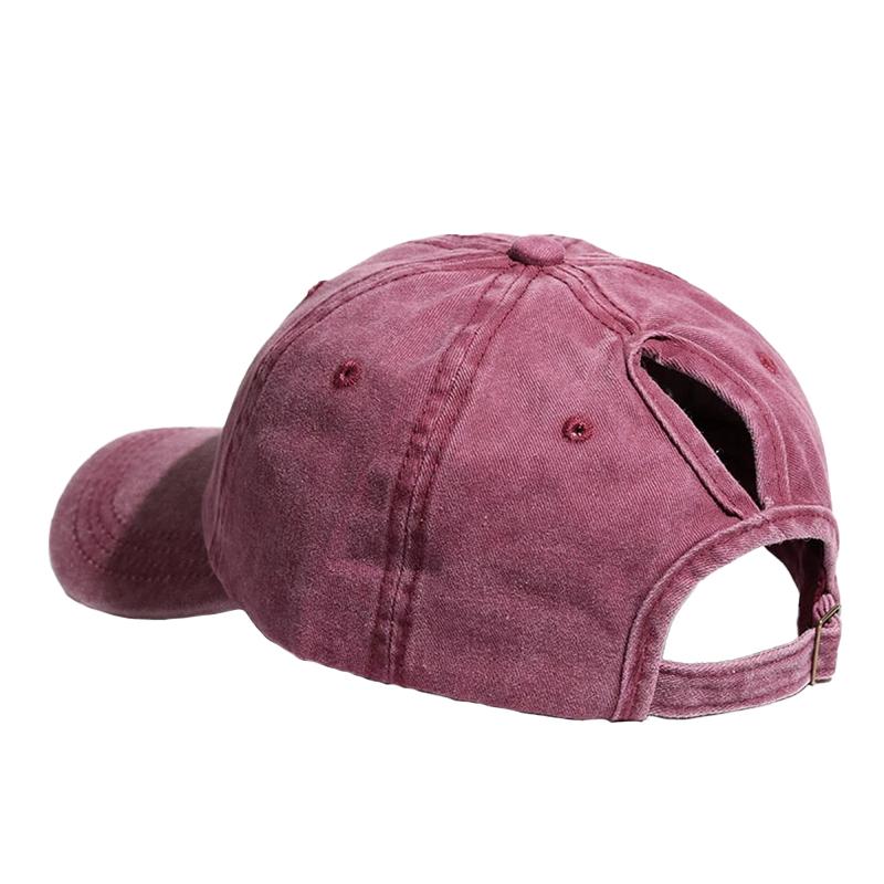 

1Pc Baseball Cap Washed High Ponytail Hat Soft Women s Simple Top Cotton Hole Crossing