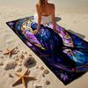 Eerie Raven Skull Artwork Beach Towel, Super Soft Microfiber, Gift for Her/Him, Birthday, for Pool, Beach, Travel, Home Decor Fan gifts