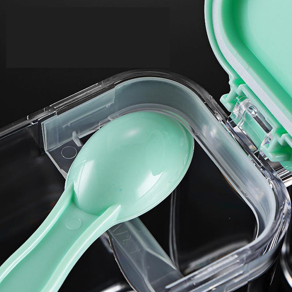 1 Sealed Pop-Top Seasoning Box with Spoon, Household Moisture-Proof Seasoning Bottle, Msg Salt Seasoning Storage Box