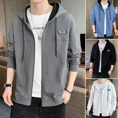New Coat Men's Ins Spring and Autumn Easy-to-wear Sports and Leisure Trendy Brand Hooded Loose Zipper Cardigan Sweatshirt