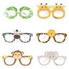 Jungle Paper Glasses Birthday Party Decorations Kids Dinosaur Funny Masks Safari Theme Animal Party Supplies Photo Baby Shower