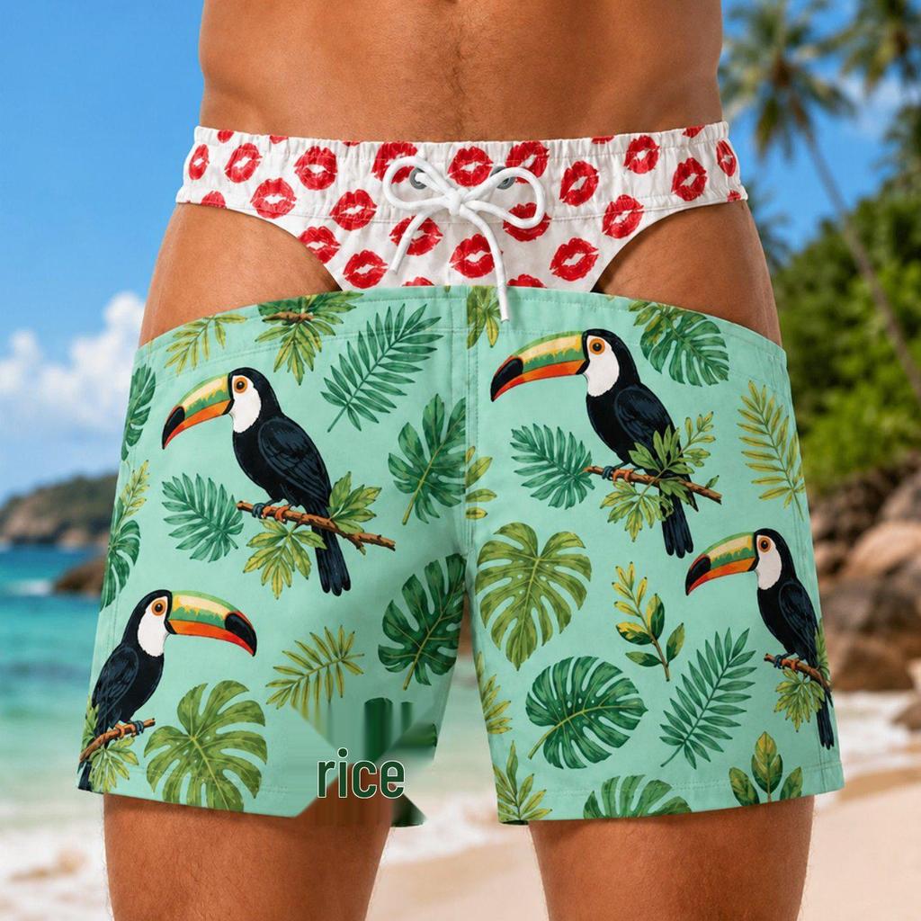Men's American Flag Quick-Dry Summer & Fall Beach Swim Trunks - Casual Plus Size Shorts