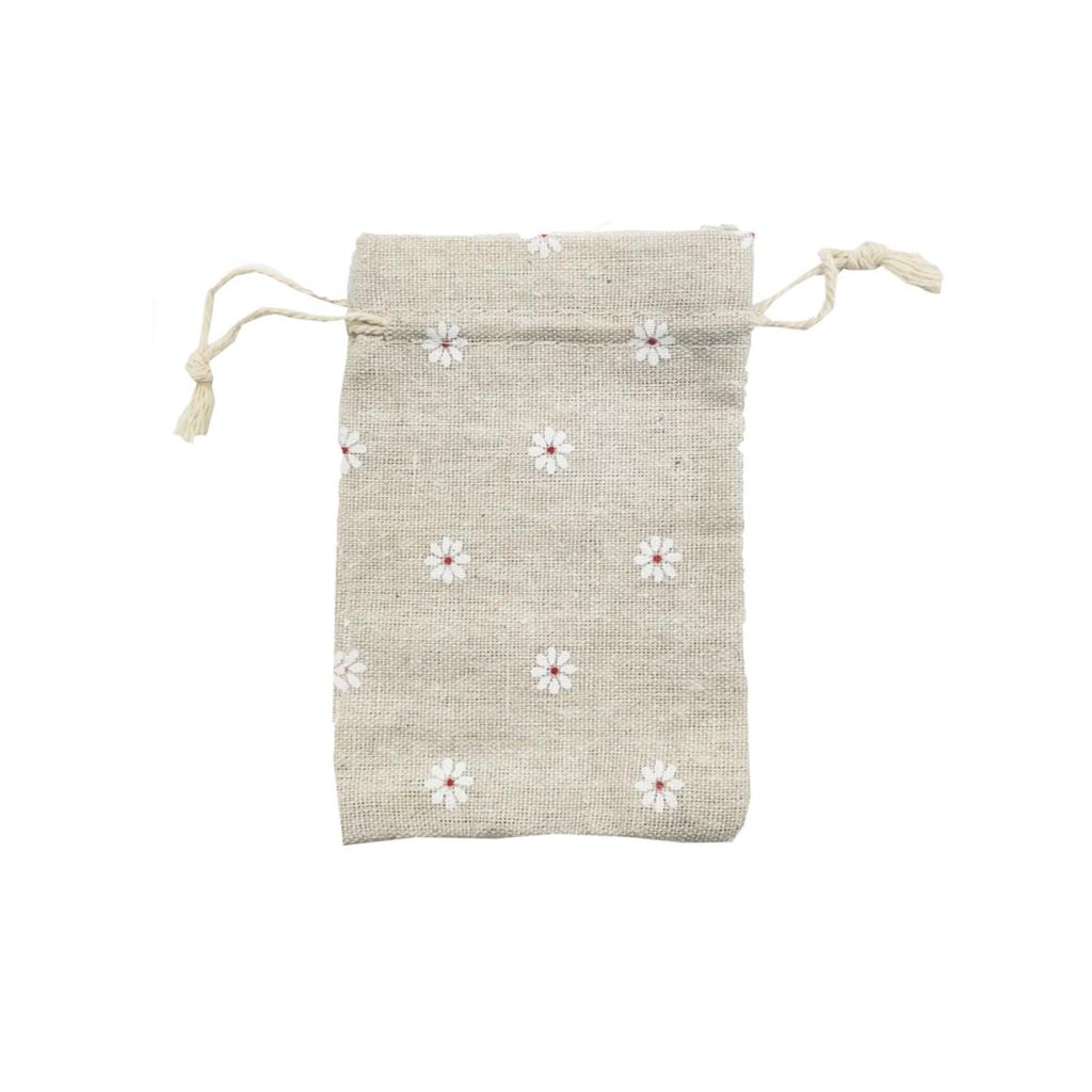 Printed Cotton Drawstring Bag , Straw  , Empty Bag , Jewelry Storage Bag , Tea Gift Packaging Bag