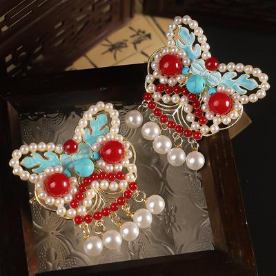 Art Guochao Löwentanz Brosche Damen Rot Festlich Dreidimensional High-End Brosche Eingelegt Mantel Anstecknadel Zubehör