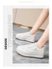 Prodyšné bílé dámské tenisky se silnou podrážkou; Trendy, univerzální boty ve stylu korejském, zvyšující výšku, ležérní skate boty na léto.