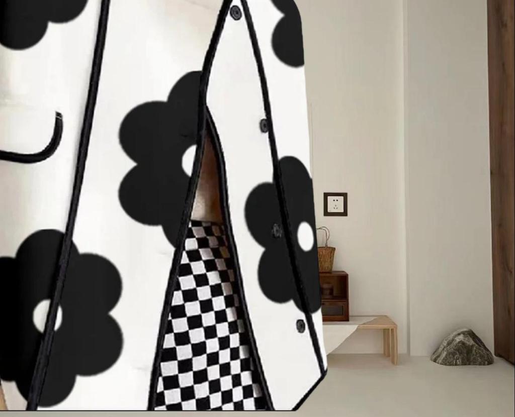 Женское шерстяное пальто 2024 года с цветными блоками, цветочным принтом, длинными рукавами, разрезом, воротником-стойкой