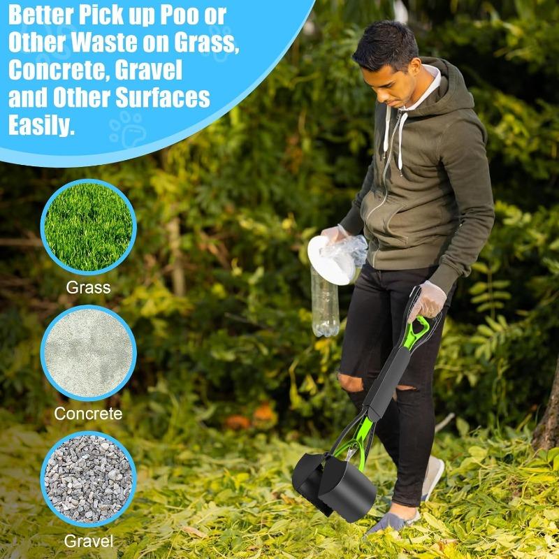 Jaw Clamp Long-Handle Dog Pooper Scooper Heavy Duty Poop Scooper For Puppy Cat Waste Picker Pet Cleaning Shovel Tools Anti-Rust