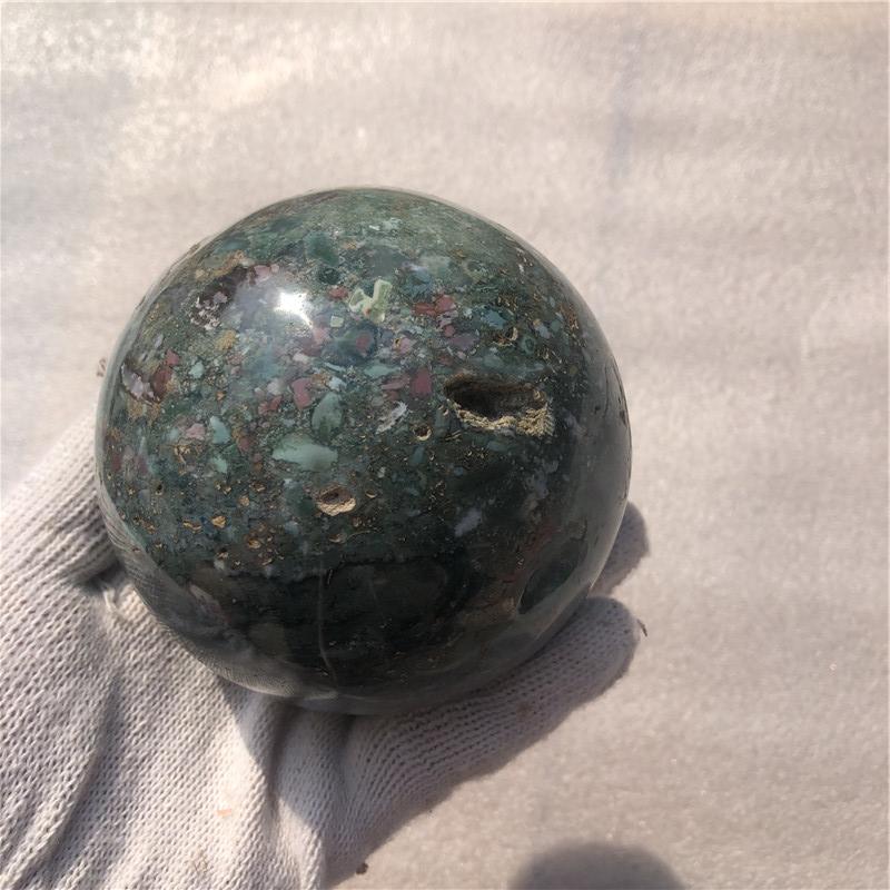 Natural Rock Colorful Ocean Jasper Ball Rock Stone Sphere Home Feng Shui Decoration