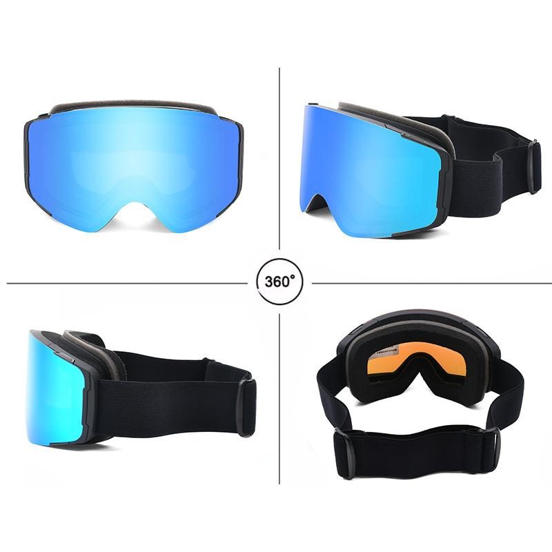 Magnetic Ski Goggles Pc Double-layer Anti-fog European and American Snow Goggles