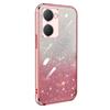 KEYSION Luxury Plating Glitter Phone Case for VIVO Y03 Y03t Transparent Soft TPU Shockproof Cover for VIVO Y18 Y18s Y28s 5G