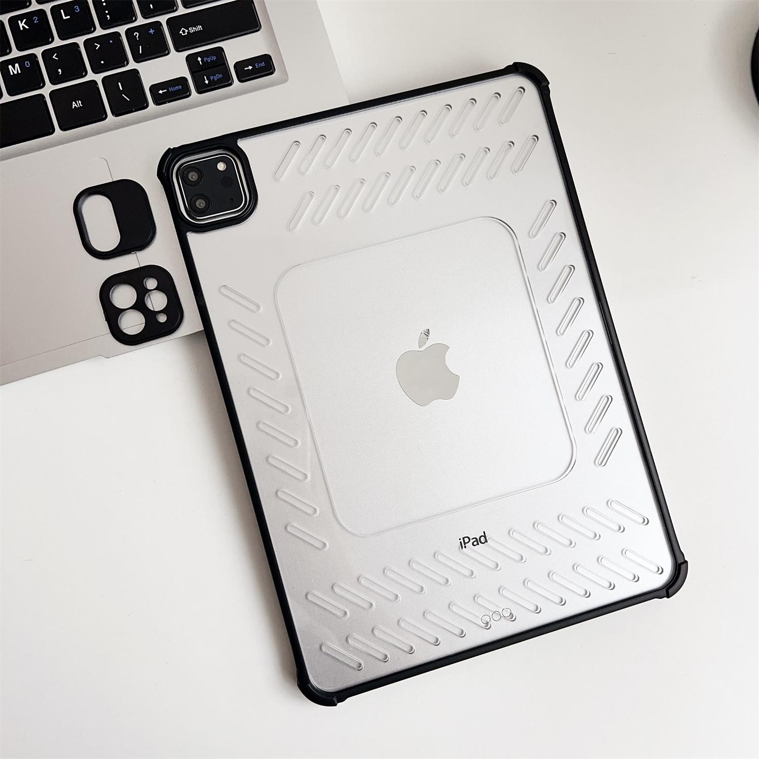 

For iPad Air 11 (2025)/(2024) Case Hollow Frameless Ventilated TPU Acrylic Clear Tablet Cover Black