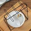 Stylish Black Triangles Coffee Cup Display Rack Designs Accessory for Kitchen Counters and Office Spaces Saving
